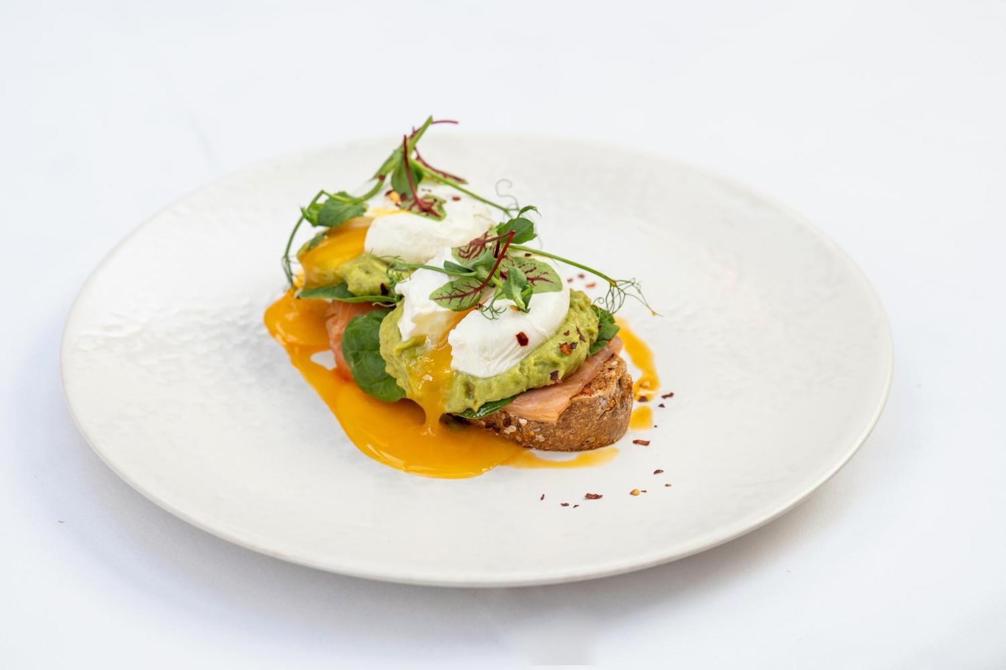 Grand Jersey Hotel And Spa Saint Helier Eksteriør billede Avocado and poached egg on toast